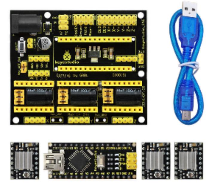 [KS0096] Arduino CNC kit / CNC Shield V4.0 + Nano+3pcs a4988 driver / GRBL compatible