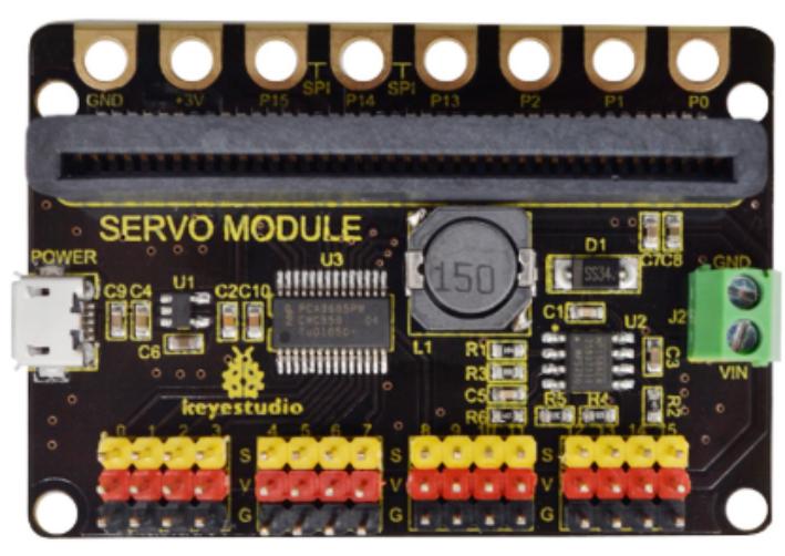 [KS0438] Keyestudio 16-channel PCA9685PW SERVO Shield for Micro:bit