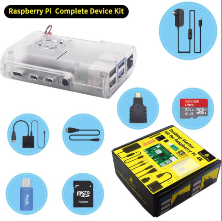 [KS3001] Raspberry Pi 4B complete kits with US plug power supply (No Raspberry Pi board)