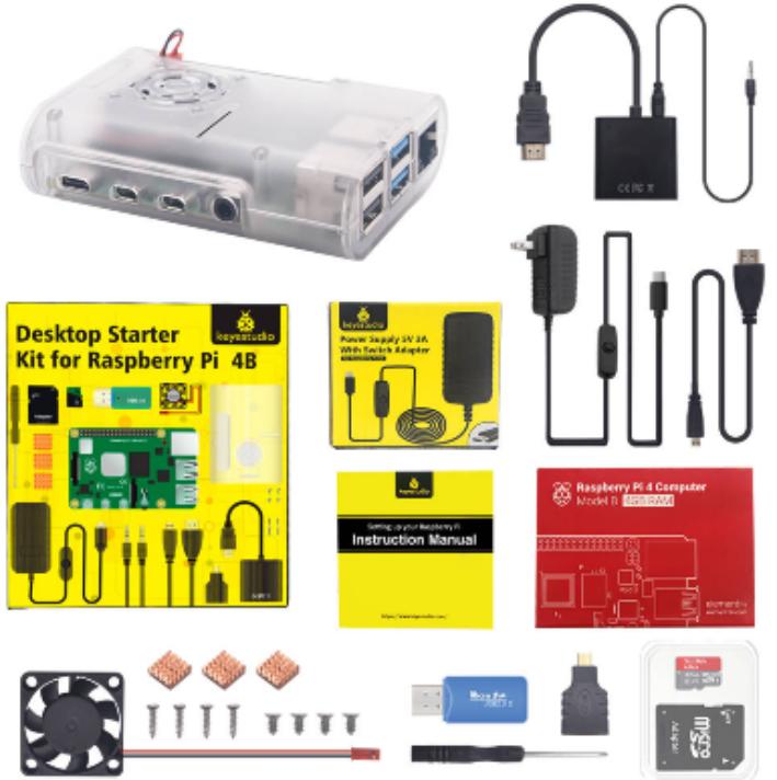 [KS3003] Raspberry Pi 4B complete kits with US plug power supply (with Raspberry Pi 4GB)