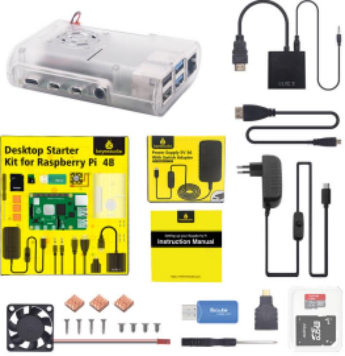 [KS3004] Raspberry Pi 4B complete kits with EU plug power supply (No Raspberry Pi board)