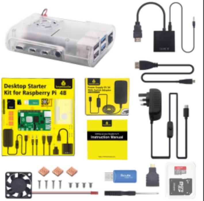 [KS3007] Raspberry Pi 4B complete kits with UK plug power supply (No Raspberry Pi board)