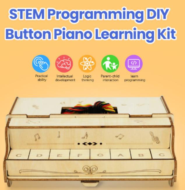 [KS0801] STEM Programming DIYButton Piano Learning kit(with esp32 board) (E)
