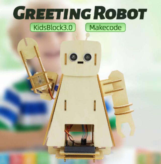 [KS0809] STEM Programming DIY creeting Robot Learning kit With micro bit board (M)