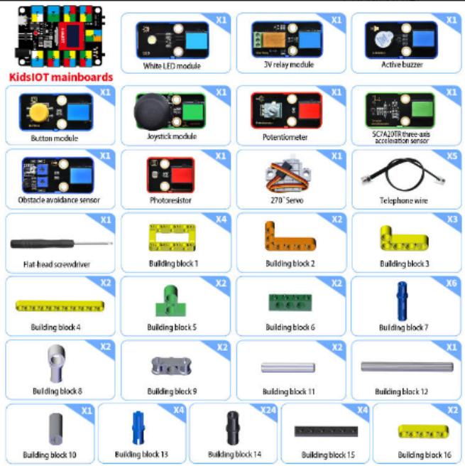 [KD3022] Kidsbits STEM Electronic Building Blocks SmartBinsite Kit(with esp32 board) (E)
