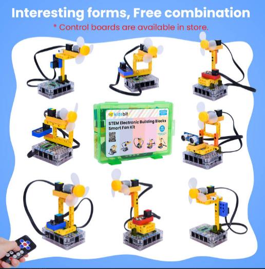 [KD3023] STEM Electronic Building Blocks Smart Fan Kit (without board)